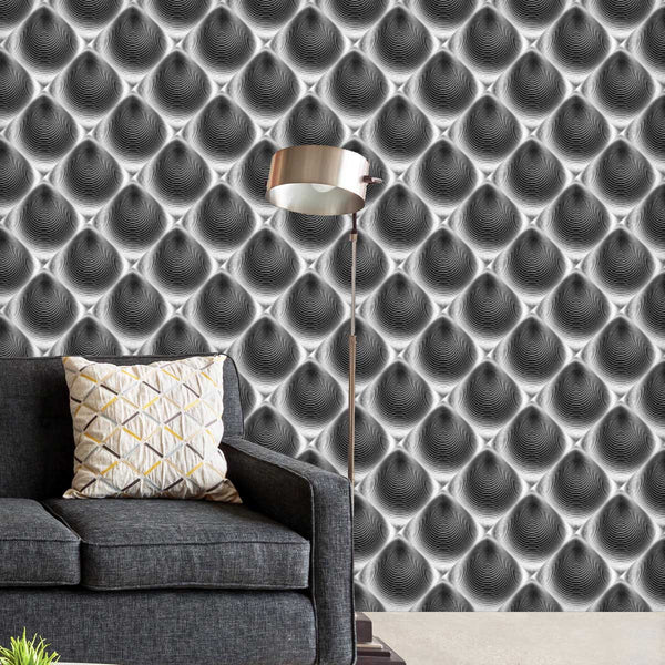 Monochrome Cone Illusion Wallpaper Roll-Wallpapers Peel & Stick-WAL_PA-IC 5007653 IC 5007653, Abstract Expressionism, Abstracts, Art and Paintings, Black, Black and White, Circle, Digital, Digital Art, Eygptian, Geometric, Geometric Abstraction, Graphic, Grid Art, Illustrations, Modern Art, Patterns, Semi Abstract, Signs, Signs and Symbols, Stripes, White, monochrome, cone, illusion, peel, stick, vinyl, wallpaper, roll, non-pvc, self-adhesive, eco-friendly, water-repellent, scratch-resistant, abstract, abst
