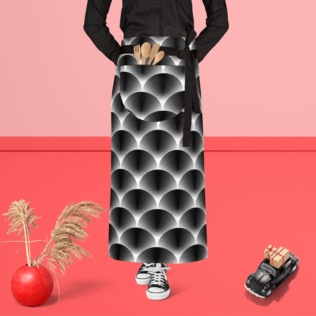 Monochrome Ellipse Apron | Adjustable, Free Size & Waist Tiebacks-Aprons Waist to Feet-APR_WS_FT-IC 5007654 IC 5007654, Abstract Expressionism, Abstracts, Art and Paintings, Black, Black and White, Circle, Digital, Digital Art, Geometric, Geometric Abstraction, Graphic, Illustrations, Modern Art, Patterns, Semi Abstract, Signs, Signs and Symbols, Stripes, White, monochrome, ellipse, apron, adjustable, free, size, waist, tiebacks, art, abstract, abstraction, background, circular, convex, design, diagonal, en