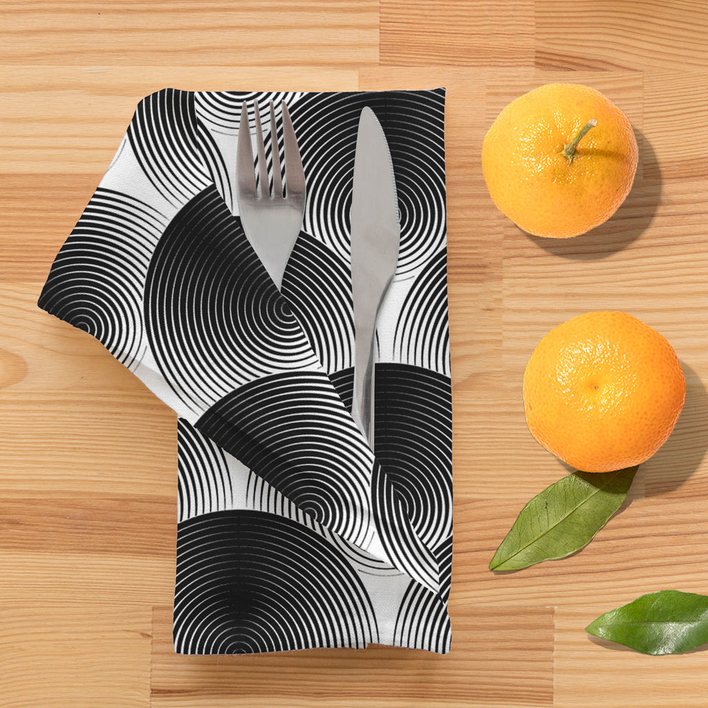 Monochrome Ellipse Table Napkin-Table Napkins-NAP_TB-IC 5007654 IC 5007654, Abstract Expressionism, Abstracts, Art and Paintings, Black, Black and White, Circle, Digital, Digital Art, Geometric, Geometric Abstraction, Graphic, Illustrations, Modern Art, Patterns, Semi Abstract, Signs, Signs and Symbols, Stripes, White, monochrome, ellipse, table, napkin, art, abstract, abstraction, background, circular, convex, design, diagonal, endless, futuristic, geometrical, illusion, lines, modern, nobody, op, optical,