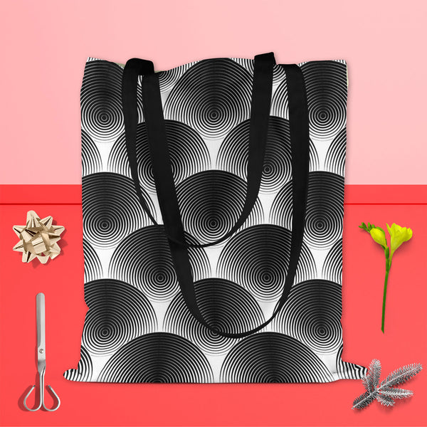 Monochrome Ellipse Tote Bag Shoulder Purse | Multipurpose-Tote Bags Basic-TOT_FB_BS-IC 5007654 IC 5007654, Abstract Expressionism, Abstracts, Art and Paintings, Black, Black and White, Circle, Digital, Digital Art, Geometric, Geometric Abstraction, Graphic, Illustrations, Modern Art, Patterns, Semi Abstract, Signs, Signs and Symbols, Stripes, White, monochrome, ellipse, tote, bag, shoulder, purse, cotton, canvas, fabric, multipurpose, art, abstract, abstraction, background, circular, convex, design, diagona