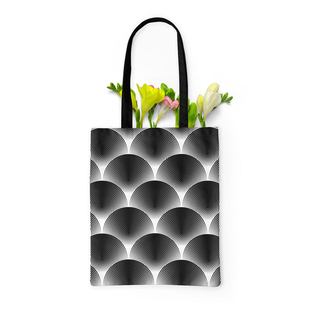 Monochrome Ellipse Tote Bag Shoulder Purse | Multipurpose-Tote Bags Basic-TOT_FB_BS-IC 5007654 IC 5007654, Abstract Expressionism, Abstracts, Art and Paintings, Black, Black and White, Circle, Digital, Digital Art, Geometric, Geometric Abstraction, Graphic, Illustrations, Modern Art, Patterns, Semi Abstract, Signs, Signs and Symbols, Stripes, White, monochrome, ellipse, tote, bag, shoulder, purse, multipurpose, art, abstract, abstraction, background, circular, convex, design, diagonal, endless, futuristic, 