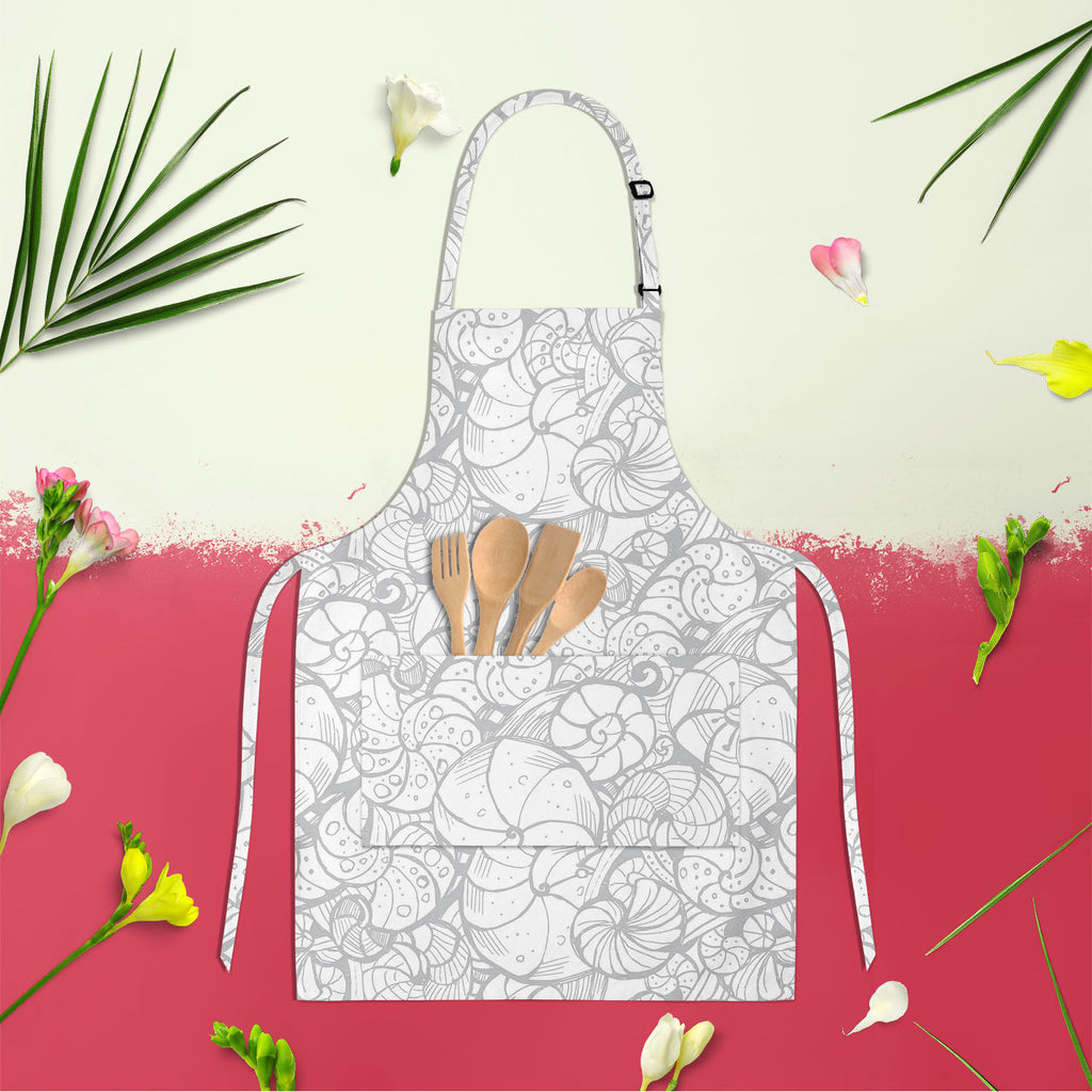Seashells Apron | Adjustable, Free Size & Waist Tiebacks-Aprons Neck to Knee-APR_NK_KN-IC 5007656 IC 5007656, Art and Paintings, Digital, Digital Art, Drawing, Graphic, Illustrations, Patterns, Signs, Signs and Symbols, seashells, apron, adjustable, free, size, waist, tiebacks, art, backdrop, background, contour, curlicue, decoration, design, elements, fancy, hand, helix, illustration, ink, natural, ornamental, outline, pattern, ringlet, seamless, seashell, shell, spiral, stylish, stylization, stylized, twi