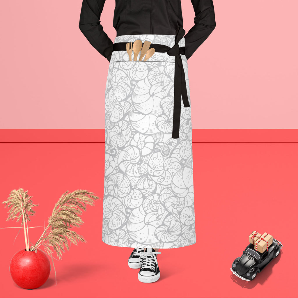 Seashells Apron | Adjustable, Free Size & Waist Tiebacks-Aprons Waist to Feet-APR_WS_FT-IC 5007656 IC 5007656, Art and Paintings, Digital, Digital Art, Drawing, Graphic, Illustrations, Patterns, Signs, Signs and Symbols, seashells, apron, adjustable, free, size, waist, tiebacks, art, backdrop, background, contour, curlicue, decoration, design, elements, fancy, hand, helix, illustration, ink, natural, ornamental, outline, pattern, ringlet, seamless, seashell, shell, spiral, stylish, stylization, stylized, tw