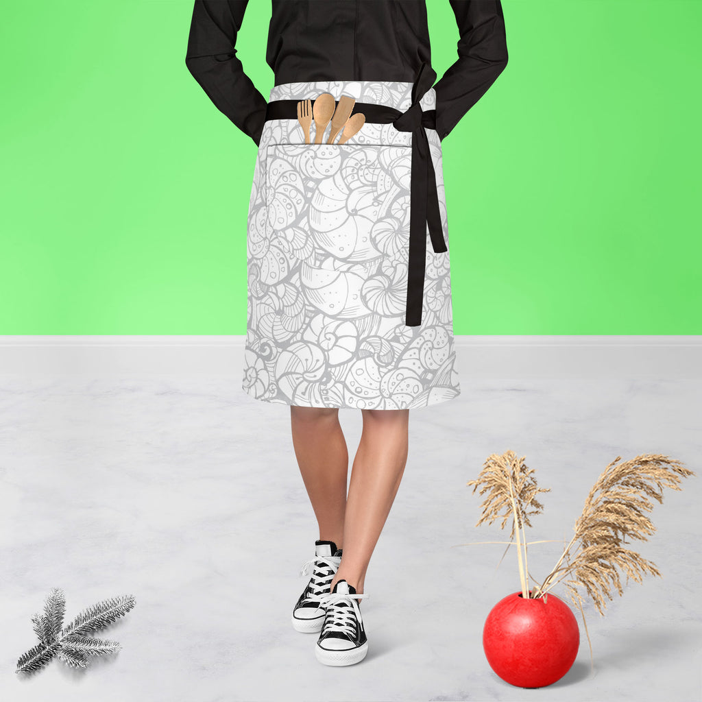 Seashells Apron | Adjustable, Free Size & Waist Tiebacks-Apron Waist to Knee-APR_WS_KN-IC 5007656 IC 5007656, Art and Paintings, Digital, Digital Art, Drawing, Graphic, Illustrations, Patterns, Signs, Signs and Symbols, seashells, apron, adjustable, free, size, waist, tiebacks, art, backdrop, background, contour, curlicue, decoration, design, elements, fancy, hand, helix, illustration, ink, natural, ornamental, outline, pattern, ringlet, seamless, seashell, shell, spiral, stylish, stylization, stylized, twi