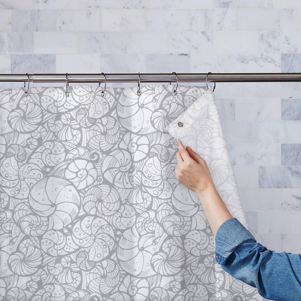 Seashells Washable Waterproof Shower Curtain-Shower Curtains-CUR_SH-IC 5007656 IC 5007656, Art and Paintings, Digital, Digital Art, Drawing, Graphic, Illustrations, Patterns, Signs, Signs and Symbols, seashells, washable, waterproof, shower, curtain, art, backdrop, background, contour, curlicue, decoration, design, elements, fancy, hand, helix, illustration, ink, natural, ornamental, outline, pattern, ringlet, seamless, seashell, shell, spiral, stylish, stylization, stylized, twirl, twist, unusual, artzfoli