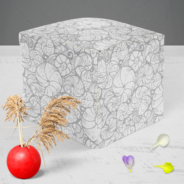 Seashells Footstool Footrest Puffy Pouffe Ottoman Bean Bag | Canvas Fabric-Footstools-FST_CB_BN-IC 5007656 IC 5007656, Art and Paintings, Digital, Digital Art, Drawing, Graphic, Illustrations, Patterns, Signs, Signs and Symbols, seashells, puffy, pouffe, ottoman, footstool, footrest, bean, bag, canvas, fabric, art, backdrop, background, contour, curlicue, decoration, design, elements, fancy, hand, helix, illustration, ink, natural, ornamental, outline, pattern, ringlet, seamless, seashell, shell, spiral, st