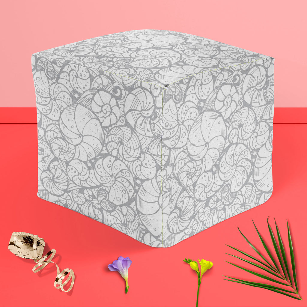 Seashells Footstool Footrest Puffy Pouffe Ottoman Bean Bag | Canvas Fabric-Footstools-FST_CB_BN-IC 5007656 IC 5007656, Art and Paintings, Digital, Digital Art, Drawing, Graphic, Illustrations, Patterns, Signs, Signs and Symbols, seashells, footstool, footrest, puffy, pouffe, ottoman, bean, bag, canvas, fabric, art, backdrop, background, contour, curlicue, decoration, design, elements, fancy, hand, helix, illustration, ink, natural, ornamental, outline, pattern, ringlet, seamless, seashell, shell, spiral, st