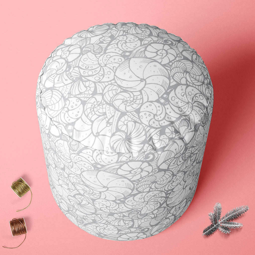 Seashells Footstool Footrest Puffy Pouffe Ottoman Bean Bag | Canvas Fabric-Footstools-FST_CB_BN-IC 5007656 IC 5007656, Art and Paintings, Digital, Digital Art, Drawing, Graphic, Illustrations, Patterns, Signs, Signs and Symbols, seashells, footstool, footrest, puffy, pouffe, ottoman, bean, bag, canvas, fabric, art, backdrop, background, contour, curlicue, decoration, design, elements, fancy, hand, helix, illustration, ink, natural, ornamental, outline, pattern, ringlet, seamless, seashell, shell, spiral, st