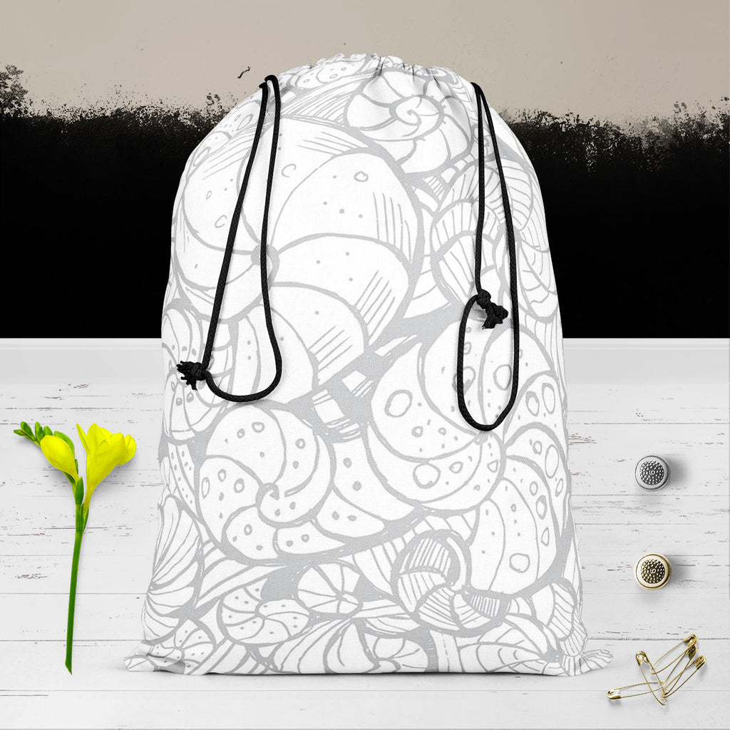 Seashells Reusable Sack Bag | Bag for Gym, Storage, Vegetable & Travel-Drawstring Sack Bags-SCK_FB_DS-IC 5007656 IC 5007656, Art and Paintings, Digital, Digital Art, Drawing, Graphic, Illustrations, Patterns, Signs, Signs and Symbols, seashells, reusable, sack, bag, for, gym, storage, vegetable, travel, art, backdrop, background, contour, curlicue, decoration, design, elements, fancy, hand, helix, illustration, ink, natural, ornamental, outline, pattern, ringlet, seamless, seashell, shell, spiral, stylish, 