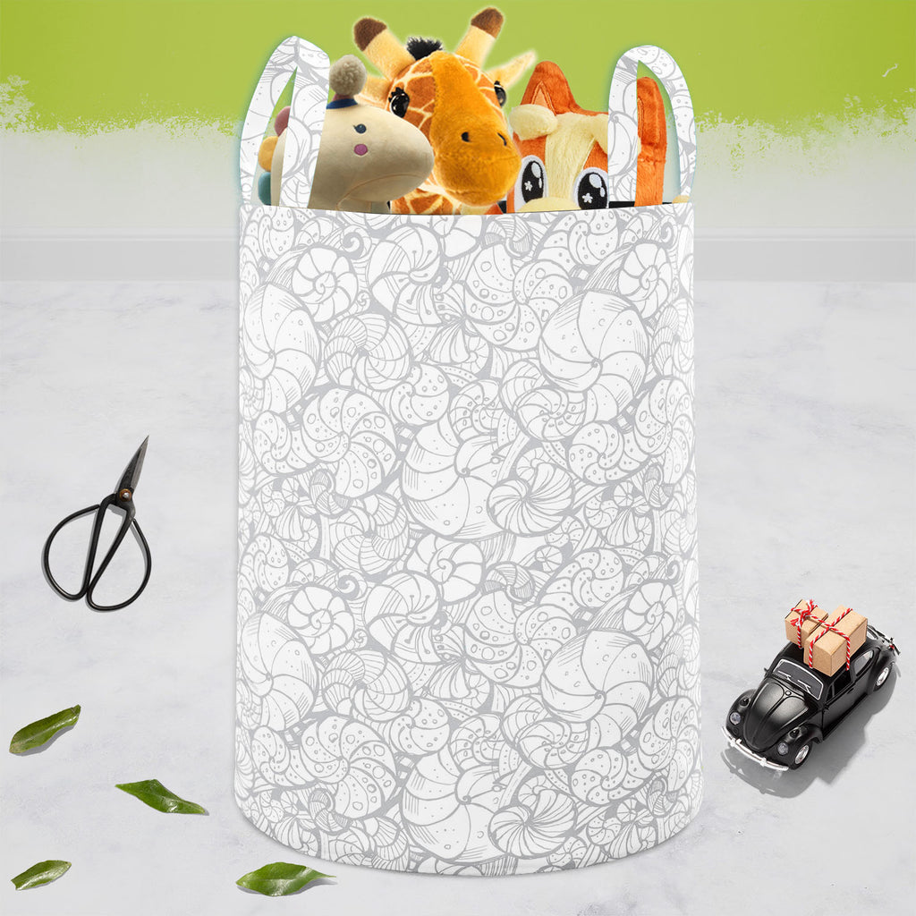 Seashells Foldable Open Storage Bin | Organizer Box, Toy Basket, Shelf Box, Laundry Bag | Canvas Fabric-Storage Bins-STR_BI_CB-IC 5007656 IC 5007656, Art and Paintings, Digital, Digital Art, Drawing, Graphic, Illustrations, Patterns, Signs, Signs and Symbols, seashells, foldable, open, storage, bin, organizer, box, toy, basket, shelf, laundry, bag, canvas, fabric, art, backdrop, background, contour, curlicue, decoration, design, elements, fancy, hand, helix, illustration, ink, natural, ornamental, outline, 