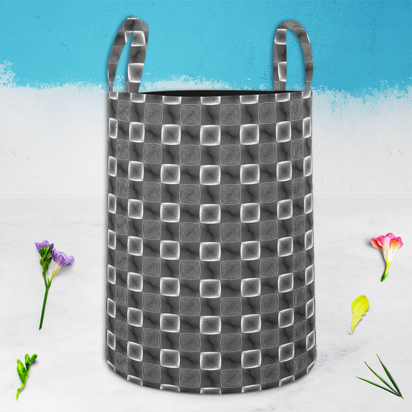 Monochrome Square Foldable Open Storage Bin | Organizer Box, Toy Basket, Shelf Box, Laundry Bag | Canvas Fabric-Storage Bins-STR_BI_CB-IC 5007658 IC 5007658, Abstract Expressionism, Abstracts, Art and Paintings, Black, Black and White, Check, Circle, Digital, Digital Art, Geometric, Geometric Abstraction, Graphic, Grid Art, Modern Art, Patterns, Semi Abstract, Signs, Signs and Symbols, Stripes, White, monochrome, square, foldable, open, storage, bin, organizer, box, toy, basket, shelf, laundry, bag, canvas,