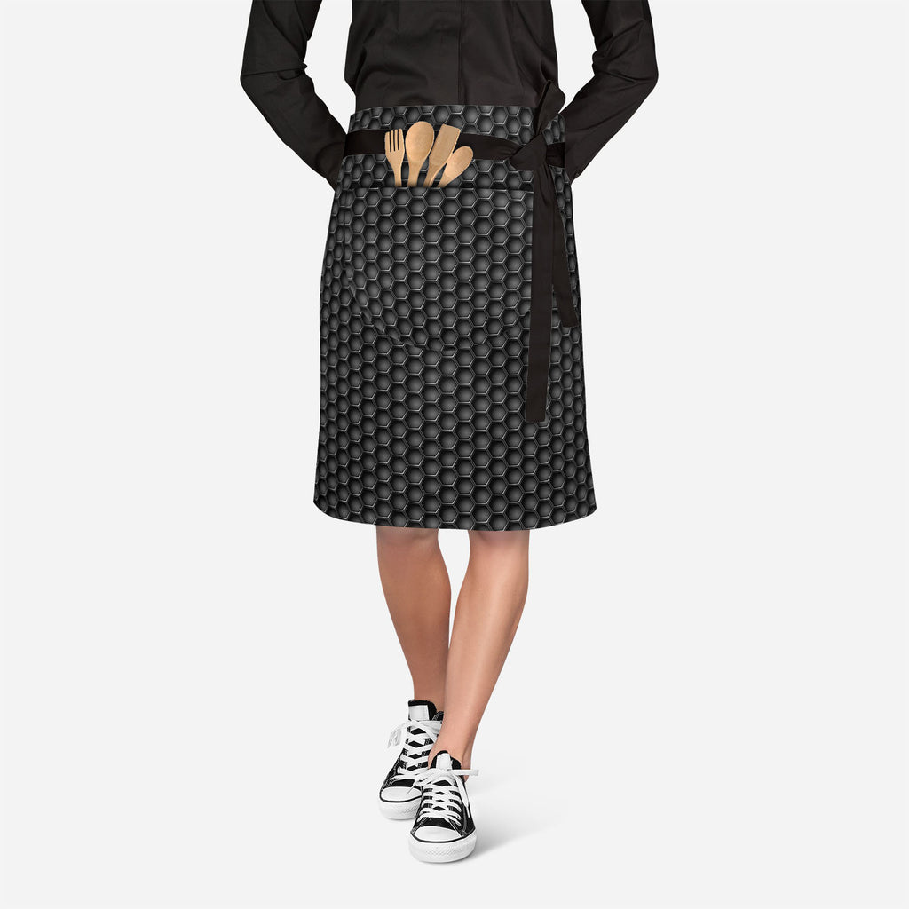 Hexagons Apron | Adjustable, Free Size & Waist Tiebacks-Apron Waist to Feet--IC 5007660 IC 5007660, Abstract Expressionism, Abstracts, Black, Black and White, Digital, Digital Art, Geometric, Geometric Abstraction, Graphic, Grid Art, Hexagon, Honeycomb, Illustrations, Modern Art, Patterns, Semi Abstract, Signs, Signs and Symbols, Metallic, hexagons, apron, adjustable, free, size, waist, tiebacks, metal, carbon, texture, background, pattern, metals, abstract, backdrop, chrome, closeup, concept, dark, decor, 