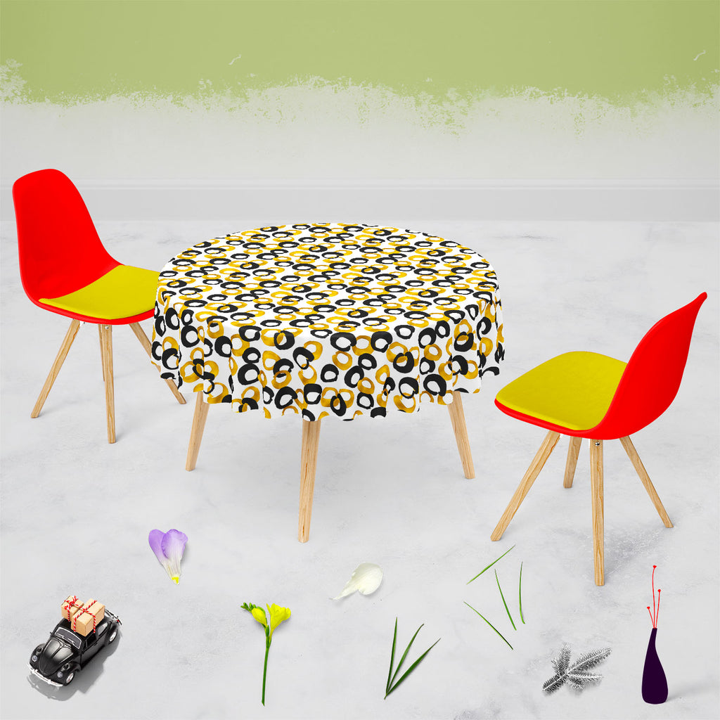 Gold & Black Drawing Table Cloth Cover-Table Covers-CVR_TB_RD-IC 5007661 IC 5007661, Abstract Expressionism, Abstracts, Ancient, Art and Paintings, Black, Black and White, Circle, Digital, Digital Art, Drawing, Fashion, Geometric, Geometric Abstraction, Graphic, Historical, Illustrations, Medieval, Modern Art, Patterns, Semi Abstract, Signs, Signs and Symbols, Sketches, Splatter, Vintage, Watercolour, gold, table, cloth, cover, abstract, art, artistic, backdrop, background, blog, brush, creative, cute, deco