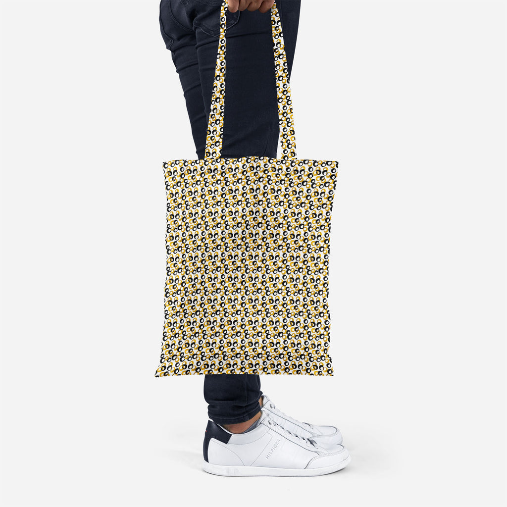 ArtzFolio Gold & Black Drawing Tote Bag Shoulder Purse | Multipurpose-Tote Bags Basic-AZ5007661TOT_RF-IC 5007661 IC 5007661, Abstract Expressionism, Abstracts, Ancient, Art and Paintings, Black, Black and White, Circle, Digital, Digital Art, Drawing, Fashion, Geometric, Geometric Abstraction, Graphic, Historical, Illustrations, Medieval, Modern Art, Patterns, Semi Abstract, Signs, Signs and Symbols, Sketches, Splatter, Vintage, Watercolour, gold, tote, bag, shoulder, purse, multipurpose, abstract, art, arti