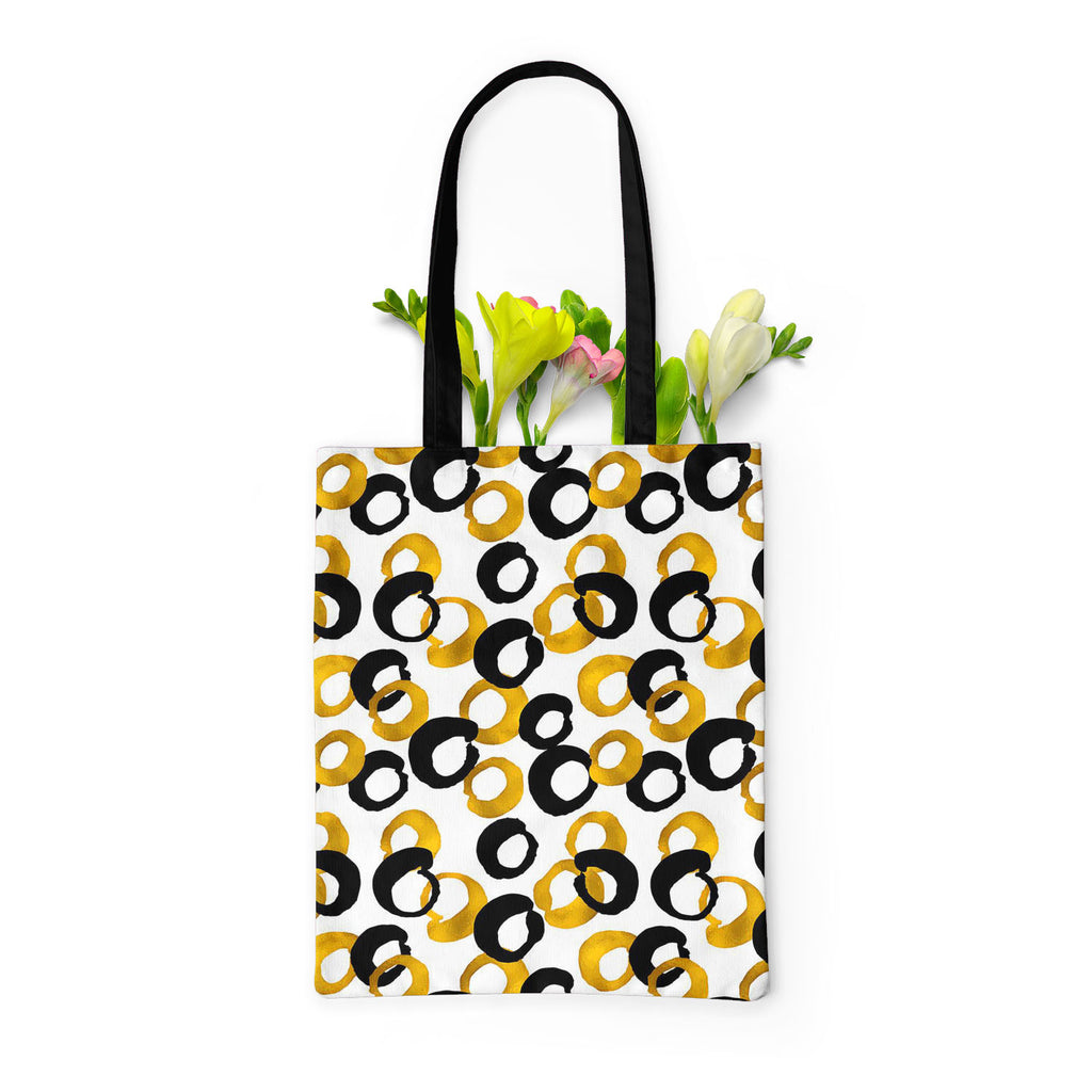 Gold & Black Drawing Tote Bag Shoulder Purse | Multipurpose-Tote Bags Basic-TOT_FB_BS-IC 5007661 IC 5007661, Abstract Expressionism, Abstracts, Ancient, Art and Paintings, Black, Black and White, Circle, Digital, Digital Art, Drawing, Fashion, Geometric, Geometric Abstraction, Graphic, Historical, Illustrations, Medieval, Modern Art, Patterns, Semi Abstract, Signs, Signs and Symbols, Sketches, Splatter, Vintage, Watercolour, gold, tote, bag, shoulder, purse, multipurpose, abstract, art, artistic, backdrop, 