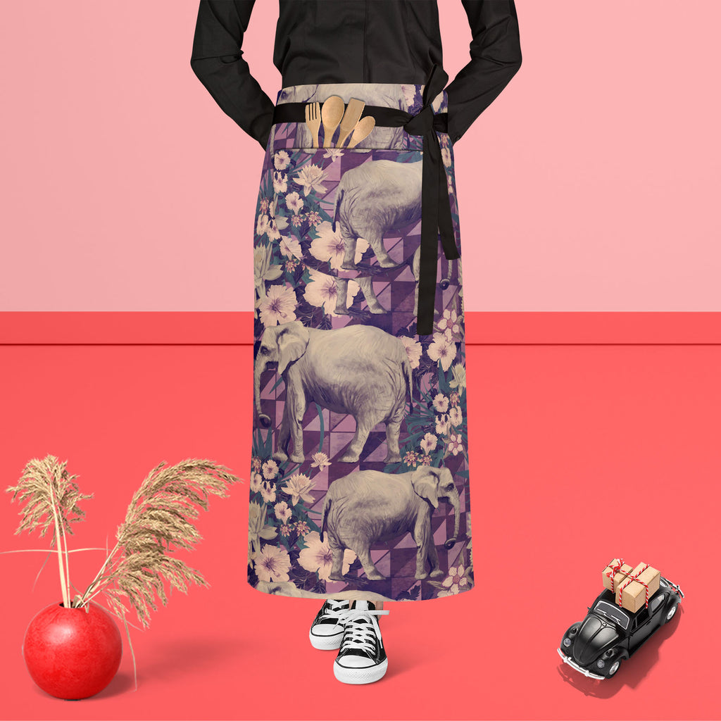 Elephant Pattern D4 Apron | Adjustable, Free Size & Waist Tiebacks-Aprons Waist to Feet-APR_WS_FT-IC 5007662 IC 5007662, Ancient, Botanical, Drawing, Floral, Flowers, Historical, Illustrations, Indian, Medieval, Nature, Patterns, Retro, Signs, Signs and Symbols, Vintage, elephant, pattern, d4, apron, adjustable, free, size, waist, tiebacks, design, elephants, exotic, illustration, jungles, lotus, old, seamless, artzfolio, kitchen apron, white apron, kids apron, cooking apron, chef apron, aprons for men, apr