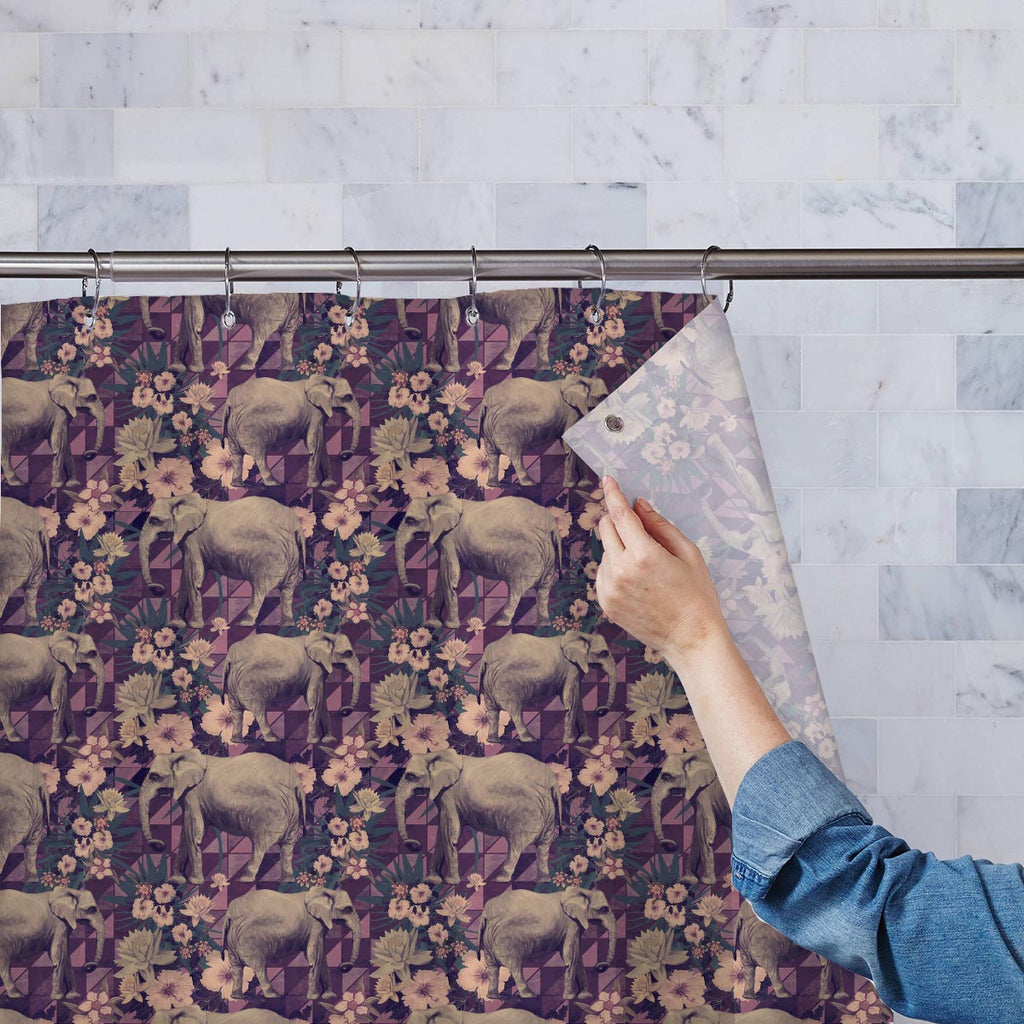 Indian Elephants Washable Waterproof Shower Curtain-Shower Curtains-CUR_SH-IC 5007662 IC 5007662, Ancient, Botanical, Drawing, Floral, Flowers, Historical, Illustrations, Indian, Medieval, Nature, Patterns, Retro, Signs, Signs and Symbols, Vintage, elephants, washable, waterproof, shower, curtain, design, exotic, illustration, jungles, lotus, old, pattern, seamless, artzfolio, shower curtain, bathroom curtain, eyelet shower curtain, waterproof shower curtain, kids shower curtain, washable curtain, 7feet sho