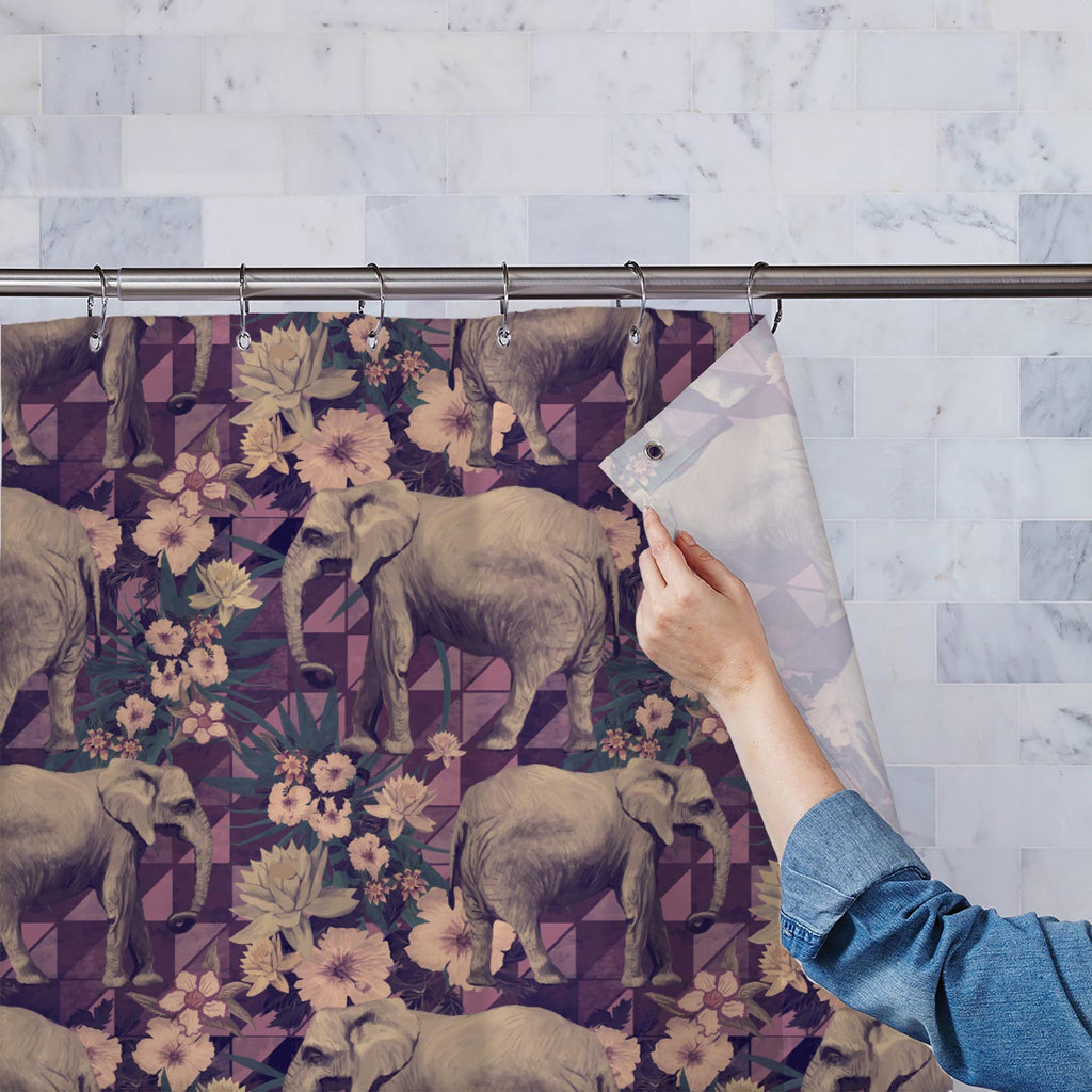 Elephant Pattern D4 Washable Waterproof Shower Curtain-Shower Curtains-CUR_SH-IC 5007662 IC 5007662, Ancient, Botanical, Drawing, Floral, Flowers, Historical, Illustrations, Indian, Medieval, Nature, Patterns, Retro, Signs, Signs and Symbols, Vintage, elephant, pattern, d4, washable, waterproof, shower, curtain, design, elephants, exotic, illustration, jungles, lotus, old, seamless, artzfolio, shower curtain, bathroom curtain, eyelet shower curtain, waterproof shower curtain, kids shower curtain, washable c