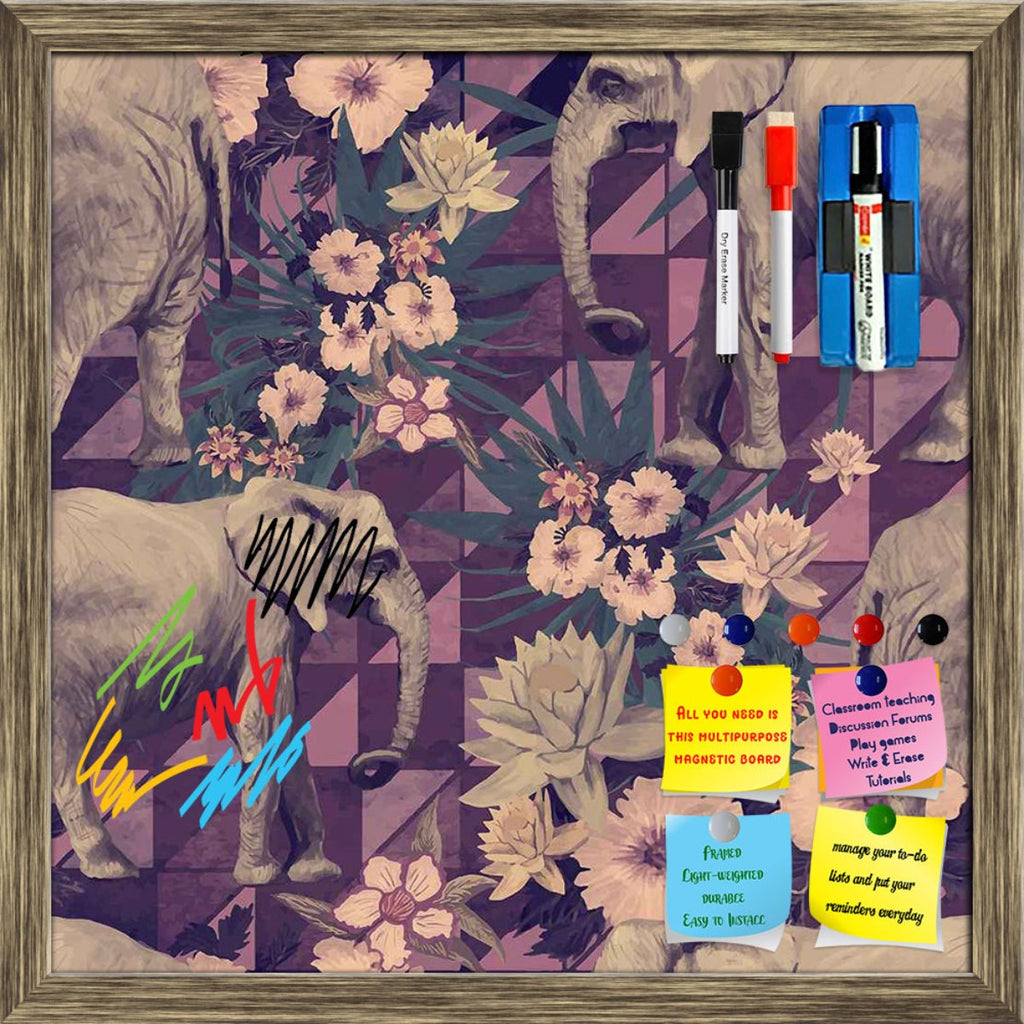 Indian Elephants Framed Magnetic Dry Erase Board | Combo with Magnet Buttons & Markers-Magnetic Boards Framed-MGB_FR-IC 5007662 IC 5007662, Ancient, Botanical, Drawing, Floral, Flowers, Historical, Illustrations, Indian, Medieval, Nature, Patterns, Retro, Signs, Signs and Symbols, Vintage, elephants, framed, magnetic, dry, erase, board, printed, whiteboard, with, 4, magnets, 2, markers, 1, duster, design, exotic, illustration, jungles, lotus, old, pattern, seamless, artzfolio, white board, dry erase board, 
