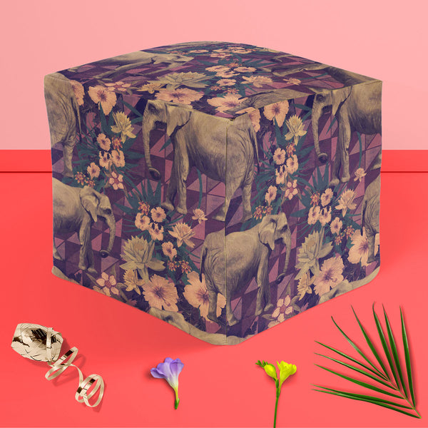 Elephant Pattern D4 Footstool Footrest Puffy Pouffe Ottoman Bean Bag | Canvas Fabric-Footstools-FST_CB_BN-IC 5007662 IC 5007662, Ancient, Botanical, Drawing, Floral, Flowers, Historical, Illustrations, Indian, Medieval, Nature, Patterns, Retro, Signs, Signs and Symbols, Vintage, elephant, pattern, d4, puffy, pouffe, ottoman, footstool, footrest, bean, bag, canvas, fabric, design, elephants, exotic, illustration, jungles, lotus, old, seamless, artzfolio, pouf, ottoman stool, ottoman furniture, ottoman sofa, 