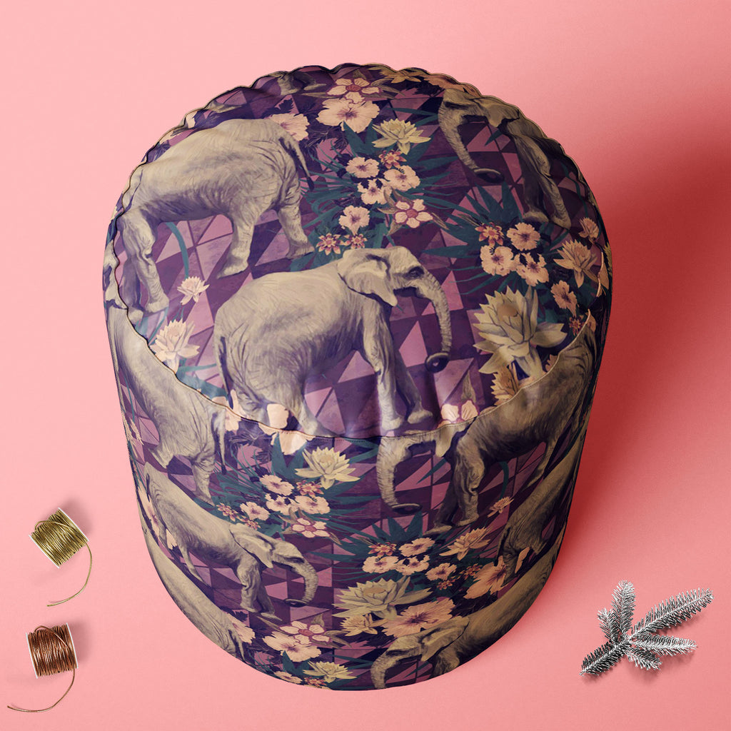Elephant Pattern D4 Footstool Footrest Puffy Pouffe Ottoman Bean Bag | Canvas Fabric-Footstools-FST_CB_BN-IC 5007662 IC 5007662, Ancient, Botanical, Drawing, Floral, Flowers, Historical, Illustrations, Indian, Medieval, Nature, Patterns, Retro, Signs, Signs and Symbols, Vintage, elephant, pattern, d4, footstool, footrest, puffy, pouffe, ottoman, bean, bag, canvas, fabric, design, elephants, exotic, illustration, jungles, lotus, old, seamless, artzfolio, pouf, ottoman stool, ottoman furniture, ottoman sofa, 