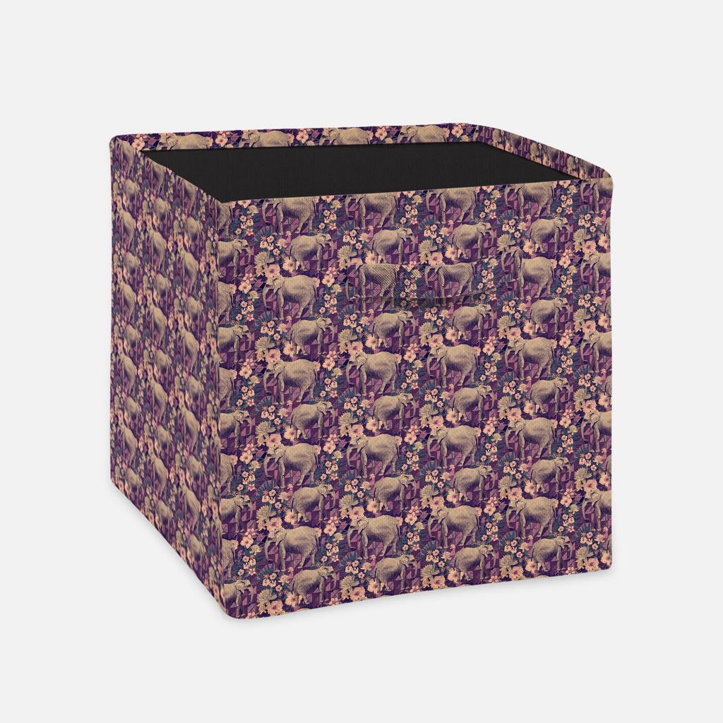 Indian Elephants Foldable Open Storage Bin | Organizer Box, Toy Basket, Shelf Box, Laundry Bag | Canvas Fabric-Storage Bins-STR_BI_CB-IC 5007662 IC 5007662, Ancient, Botanical, Drawing, Floral, Flowers, Historical, Illustrations, Indian, Medieval, Nature, Patterns, Retro, Signs, Signs and Symbols, Vintage, elephants, foldable, open, storage, bin, organizer, box, toy, basket, shelf, laundry, bag, canvas, fabric, design, exotic, illustration, jungles, lotus, old, pattern, seamless, artzfolio, laundry bag, sto