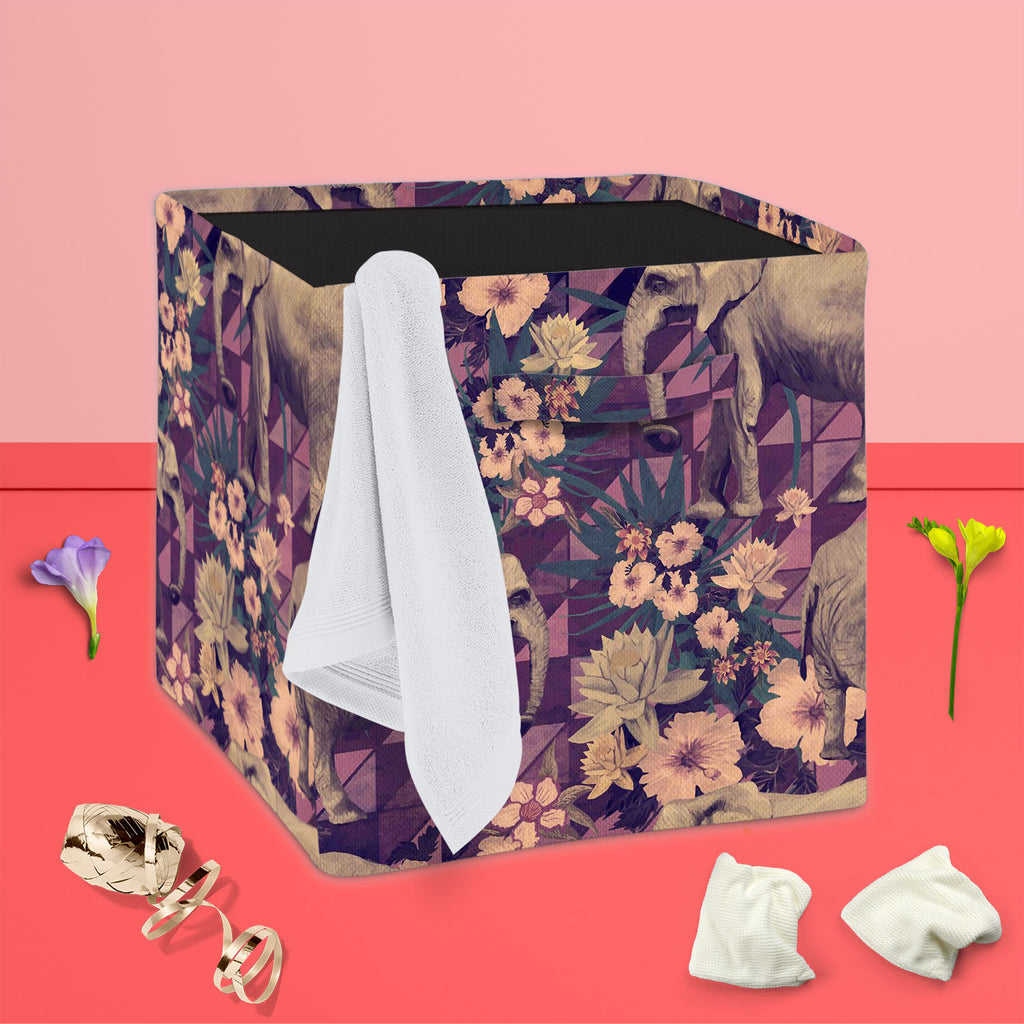 Elephant Pattern D4 Foldable Open Storage Bin | Organizer Box, Toy Basket, Shelf Box, Laundry Bag | Canvas Fabric-Storage Bins-STR_BI_CB-IC 5007662 IC 5007662, Ancient, Botanical, Drawing, Floral, Flowers, Historical, Illustrations, Indian, Medieval, Nature, Patterns, Retro, Signs, Signs and Symbols, Vintage, elephant, pattern, d4, foldable, open, storage, bin, organizer, box, toy, basket, shelf, laundry, bag, canvas, fabric, design, elephants, exotic, illustration, jungles, lotus, old, seamless, artzfolio,