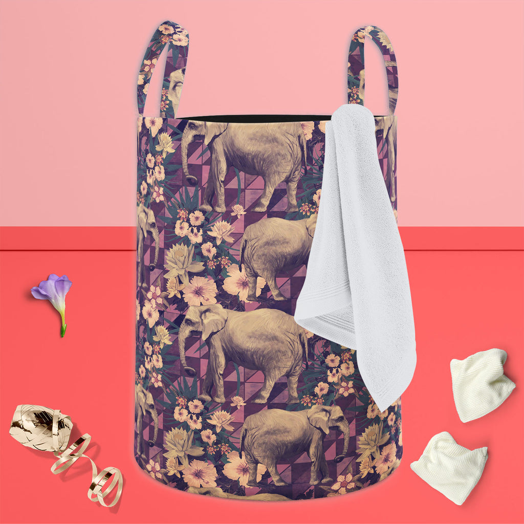 Elephant Pattern D4 Foldable Open Storage Bin | Organizer Box, Toy Basket, Shelf Box, Laundry Bag | Canvas Fabric-Storage Bins-STR_BI_CB-IC 5007662 IC 5007662, Ancient, Botanical, Drawing, Floral, Flowers, Historical, Illustrations, Indian, Medieval, Nature, Patterns, Retro, Signs, Signs and Symbols, Vintage, elephant, pattern, d4, foldable, open, storage, bin, organizer, box, toy, basket, shelf, laundry, bag, canvas, fabric, design, elephants, exotic, illustration, jungles, lotus, old, seamless, artzfolio,