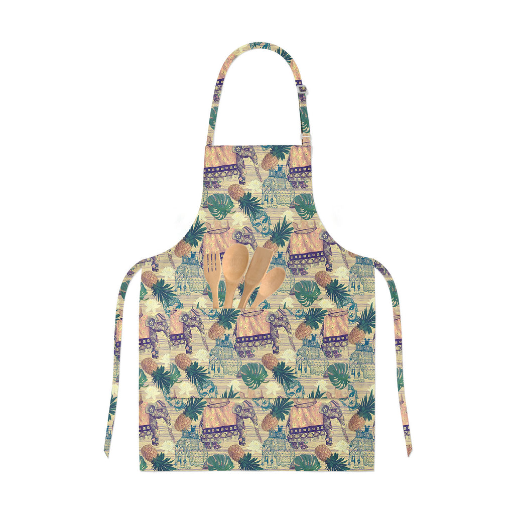 Indian Elephants Apron | Adjustable, Free Size & Waist Tiebacks-Aprons Neck to Knee-APR_NK_KN-IC 5007663 IC 5007663, Ancient, Botanical, Drawing, Floral, Flowers, Historical, Illustrations, Indian, Medieval, Nature, Patterns, Retro, Signs, Signs and Symbols, Vintage, elephants, apron, adjustable, free, size, waist, tiebacks, design, exotic, illustration, jungles, lotus, old, pattern, seamless, artzfolio, kitchen apron, white apron, kids apron, cooking apron, chef apron, aprons for men, aprons for women, kit