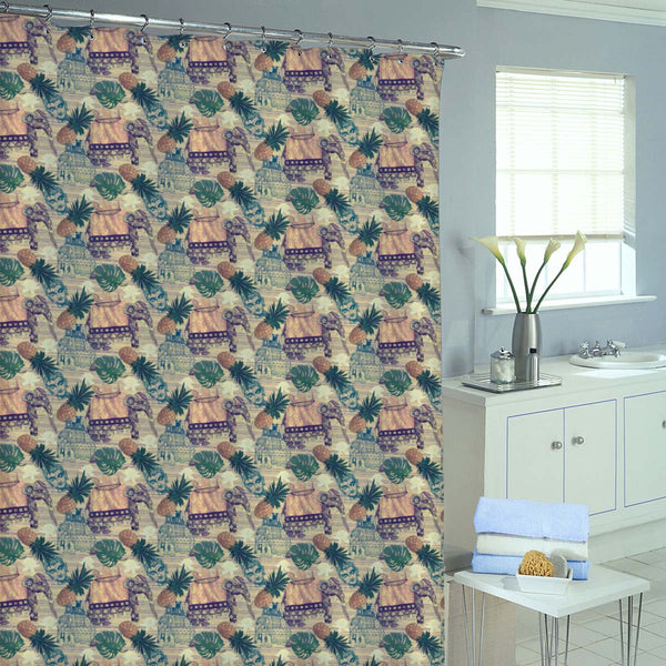 Indian Elephants Washable Waterproof Shower Curtain-Shower Curtains-CUR_SH-IC 5007663 IC 5007663, Ancient, Botanical, Drawing, Floral, Flowers, Historical, Illustrations, Indian, Medieval, Nature, Patterns, Retro, Signs, Signs and Symbols, Vintage, elephants, washable, waterproof, shower, curtain, eyelets, design, exotic, illustration, jungles, lotus, old, pattern, seamless, artzfolio, shower curtain, bathroom curtain, eyelet shower curtain, waterproof shower curtain, kids shower curtain, washable curtain, 