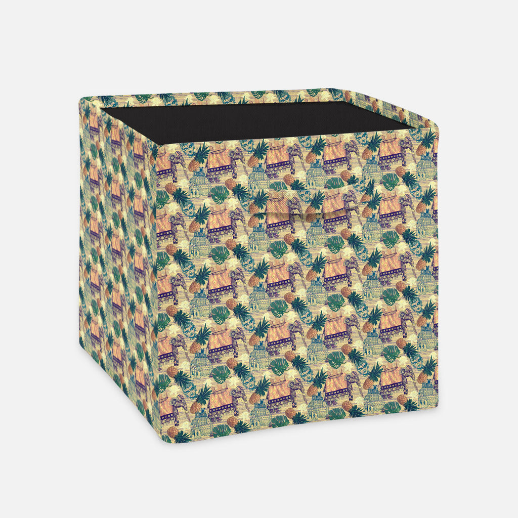 Indian Elephants Foldable Open Storage Bin | Organizer Box, Toy Basket, Shelf Box, Laundry Bag | Canvas Fabric-Storage Bins-STR_BI_CB-IC 5007663 IC 5007663, Ancient, Botanical, Drawing, Floral, Flowers, Historical, Illustrations, Indian, Medieval, Nature, Patterns, Retro, Signs, Signs and Symbols, Vintage, elephants, foldable, open, storage, bin, organizer, box, toy, basket, shelf, laundry, bag, canvas, fabric, design, exotic, illustration, jungles, lotus, old, pattern, seamless, artzfolio, laundry bag, sto