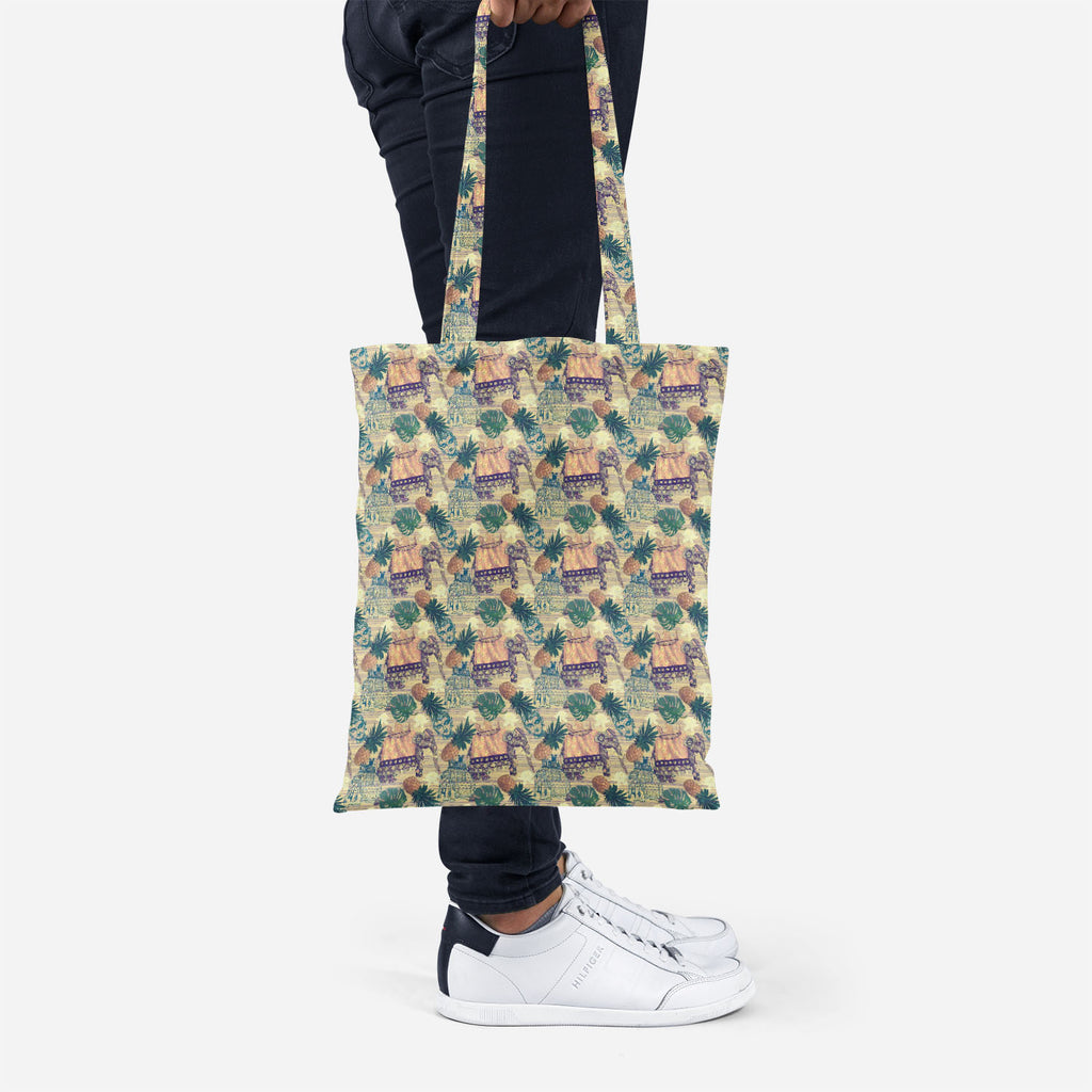 ArtzFolio Indian Elephants Tote Bag Shoulder Purse | Multipurpose-Tote Bags Basic-AZ5007663TOT_RF-IC 5007663 IC 5007663, Ancient, Botanical, Drawing, Floral, Flowers, Historical, Illustrations, Indian, Medieval, Nature, Patterns, Retro, Signs, Signs and Symbols, Vintage, elephants, tote, bag, shoulder, purse, multipurpose, design, exotic, illustration, jungles, lotus, old, pattern, seamless, artzfolio, tote bag, large tote bags, canvas bag, canvas tote bags, tote handbags, small tote bags, womens tote bags,