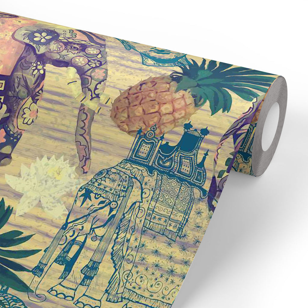 Indian Elephants Wallpaper Roll-Wallpapers Peel & Stick--IC 5007663 IC 5007663, Ancient, Botanical, Drawing, Floral, Flowers, Historical, Illustrations, Indian, Medieval, Nature, Patterns, Retro, Signs, Signs and Symbols, Vintage, elephants, wallpaper, roll, design, exotic, illustration, jungles, lotus, old, pattern, seamless, artzfolio, wallpapers for bedroom, wall papers full sheet for living room, wallpapers for home, pvc wallpaper, peel stick wallpaper, wall paper, adhesive wallpaper, room wallpapers, w