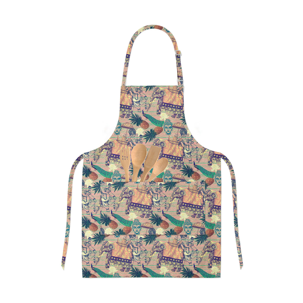 Indian Elephants Apron | Adjustable, Free Size & Waist Tiebacks-Aprons Neck to Knee-APR_NK_KN-IC 5007664 IC 5007664, Ancient, Botanical, Drawing, Floral, Flowers, Historical, Illustrations, Indian, Medieval, Nature, Patterns, Retro, Signs, Signs and Symbols, Vintage, elephants, apron, adjustable, free, size, waist, tiebacks, pattern, design, exotic, illustration, jungles, lotus, old, seamless, artzfolio, kitchen apron, white apron, kids apron, cooking apron, chef apron, aprons for men, aprons for women, kit