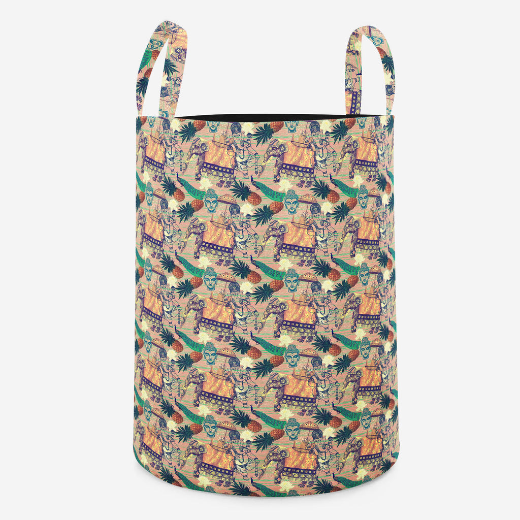 Indian Elephants Foldable Open Storage Bin | Organizer Box, Toy Basket, Shelf Box, Laundry Bag | Canvas Fabric-Storage Bins-STR_BI_RD-IC 5007664 IC 5007664, Ancient, Botanical, Drawing, Floral, Flowers, Historical, Illustrations, Indian, Medieval, Nature, Patterns, Retro, Signs, Signs and Symbols, Vintage, elephants, foldable, open, storage, bin, organizer, box, toy, basket, shelf, laundry, bag, canvas, fabric, pattern, design, exotic, illustration, jungles, lotus, old, seamless, artzfolio, laundry bag, sto