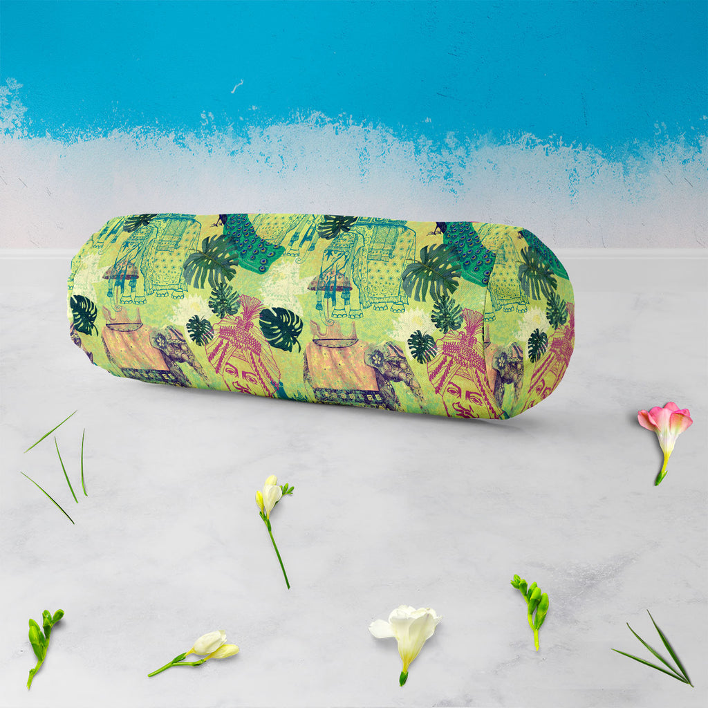 Ethnic India Bolster Cover Booster Cases | Concealed Zipper Opening-Bolster Covers-BOL_CV_ZP-IC 5007665 IC 5007665, Ancient, Birds, Botanical, Drawing, Floral, Flowers, Historical, Illustrations, Indian, Medieval, Nature, Patterns, Retro, Signs, Signs and Symbols, Vintage, ethnic, india, bolster, cover, booster, cases, concealed, zipper, opening, peacock, artwork, bird, design, elephants, exotic, goa, illustration, jungles, lotus, maharajah, old, pattern, seamless, artzfolio, bolster covers, round pillow co