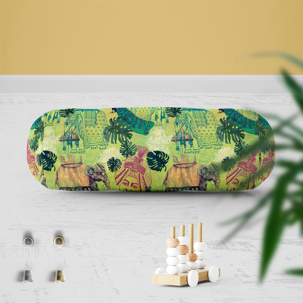 Ethnic India Bolster Cover Booster Cases | Concealed Zipper Opening-Bolster Covers-BOL_CV_ZP-IC 5007665 IC 5007665, Ancient, Birds, Botanical, Drawing, Floral, Flowers, Historical, Illustrations, Indian, Medieval, Nature, Patterns, Retro, Signs, Signs and Symbols, Vintage, ethnic, india, bolster, cover, booster, cases, zipper, opening, poly, cotton, fabric, peacock, artwork, bird, design, elephants, exotic, goa, illustration, jungles, lotus, maharajah, old, pattern, seamless, artzfolio, bolster covers, roun