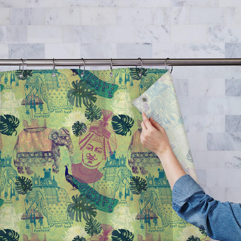 Ethnic India Washable Waterproof Shower Curtain-Shower Curtains-CUR_SH-IC 5007665 IC 5007665, Ancient, Birds, Botanical, Drawing, Floral, Flowers, Historical, Illustrations, Indian, Medieval, Nature, Patterns, Retro, Signs, Signs and Symbols, Vintage, ethnic, india, washable, waterproof, shower, curtain, peacock, artwork, bird, design, elephants, exotic, goa, illustration, jungles, lotus, maharajah, old, pattern, seamless, artzfolio, shower curtain, bathroom curtain, eyelet shower curtain, waterproof shower