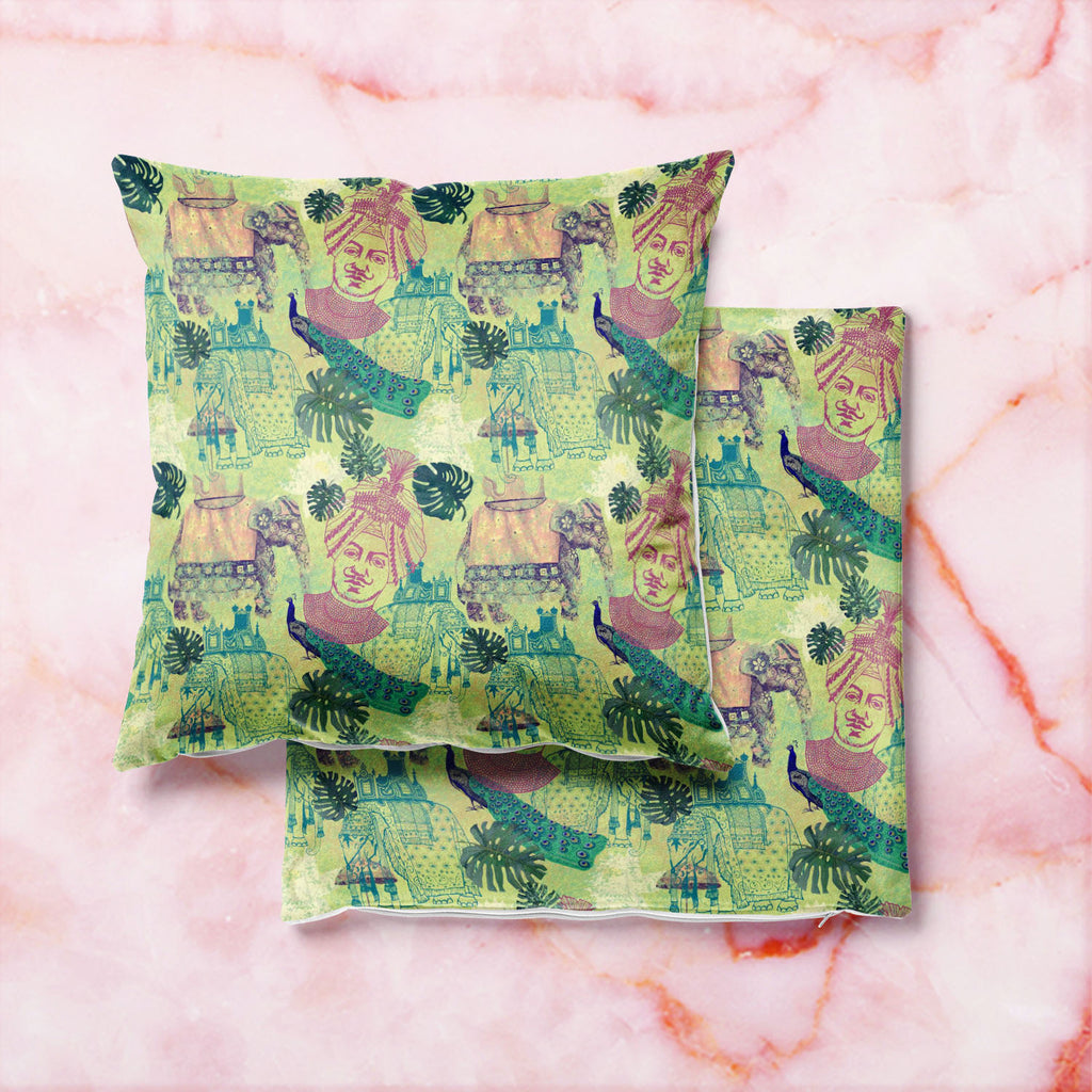Ethnic India Cushion Cover Throw Pillow-Cushion Covers-CUS_CV-IC 5007665 IC 5007665, Ancient, Birds, Botanical, Drawing, Floral, Flowers, Historical, Illustrations, Indian, Medieval, Nature, Patterns, Retro, Signs, Signs and Symbols, Vintage, ethnic, india, cushion, cover, throw, pillow, peacock, artwork, bird, design, elephants, exotic, goa, illustration, jungles, lotus, maharajah, old, pattern, seamless, artzfolio, cushion cover, cushion 16x16 set of 5, cushions, cushion covers 16 inch x 16 inch, cushion 