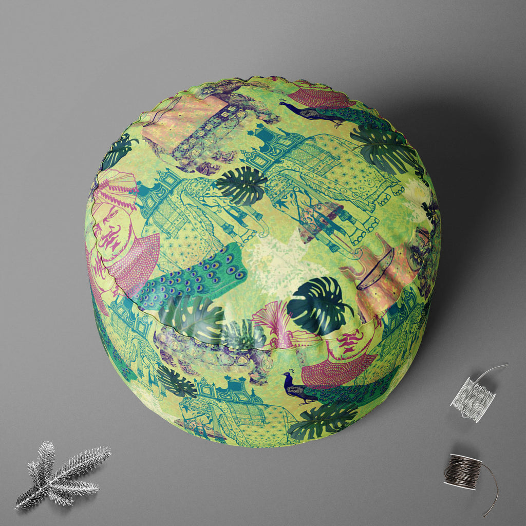 Ethnic India Footstool Footrest Puffy Pouffe Ottoman Bean Bag | Canvas Fabric-Footstools-FST_CB_BN-IC 5007665 IC 5007665, Ancient, Birds, Botanical, Drawing, Floral, Flowers, Historical, Illustrations, Indian, Medieval, Nature, Patterns, Retro, Signs, Signs and Symbols, Vintage, ethnic, india, footstool, footrest, puffy, pouffe, ottoman, bean, bag, canvas, fabric, peacock, artwork, bird, design, elephants, exotic, goa, illustration, jungles, lotus, maharajah, old, pattern, seamless, artzfolio, pouf, ottoman