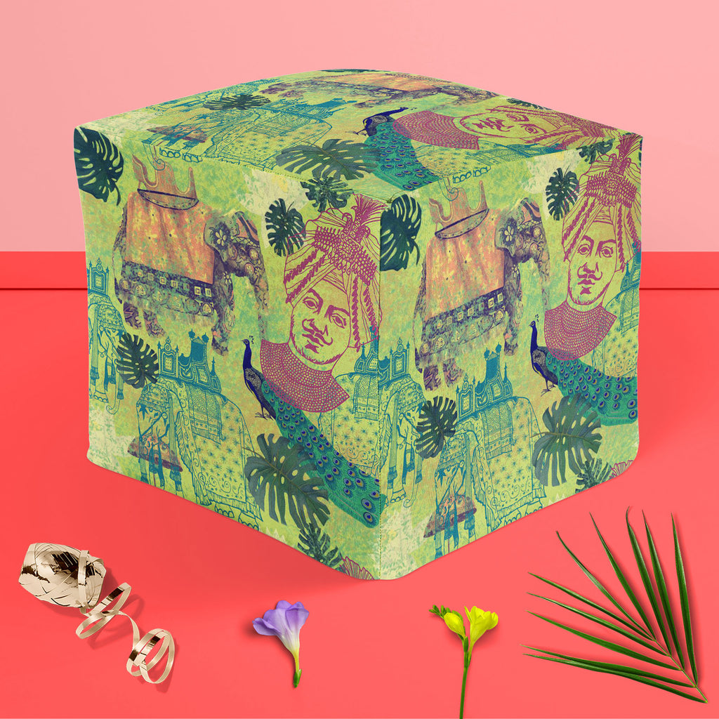 Ethnic India Footstool Footrest Puffy Pouffe Ottoman Bean Bag | Canvas Fabric-Footstools-FST_CB_BN-IC 5007665 IC 5007665, Ancient, Birds, Botanical, Drawing, Floral, Flowers, Historical, Illustrations, Indian, Medieval, Nature, Patterns, Retro, Signs, Signs and Symbols, Vintage, ethnic, india, footstool, footrest, puffy, pouffe, ottoman, bean, bag, canvas, fabric, peacock, artwork, bird, design, elephants, exotic, goa, illustration, jungles, lotus, maharajah, old, pattern, seamless, artzfolio, pouf, ottoman