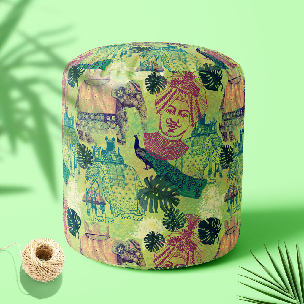 Ethnic India Footstool Footrest Puffy Pouffe Ottoman Bean Bag | Canvas Fabric-Footstools-FST_CB_BN-IC 5007665 IC 5007665, Ancient, Birds, Botanical, Drawing, Floral, Flowers, Historical, Illustrations, Indian, Medieval, Nature, Patterns, Retro, Signs, Signs and Symbols, Vintage, ethnic, india, footstool, footrest, puffy, pouffe, ottoman, bean, bag, canvas, fabric, peacock, artwork, bird, design, elephants, exotic, goa, illustration, jungles, lotus, maharajah, old, pattern, seamless, artzfolio, pouf, ottoman