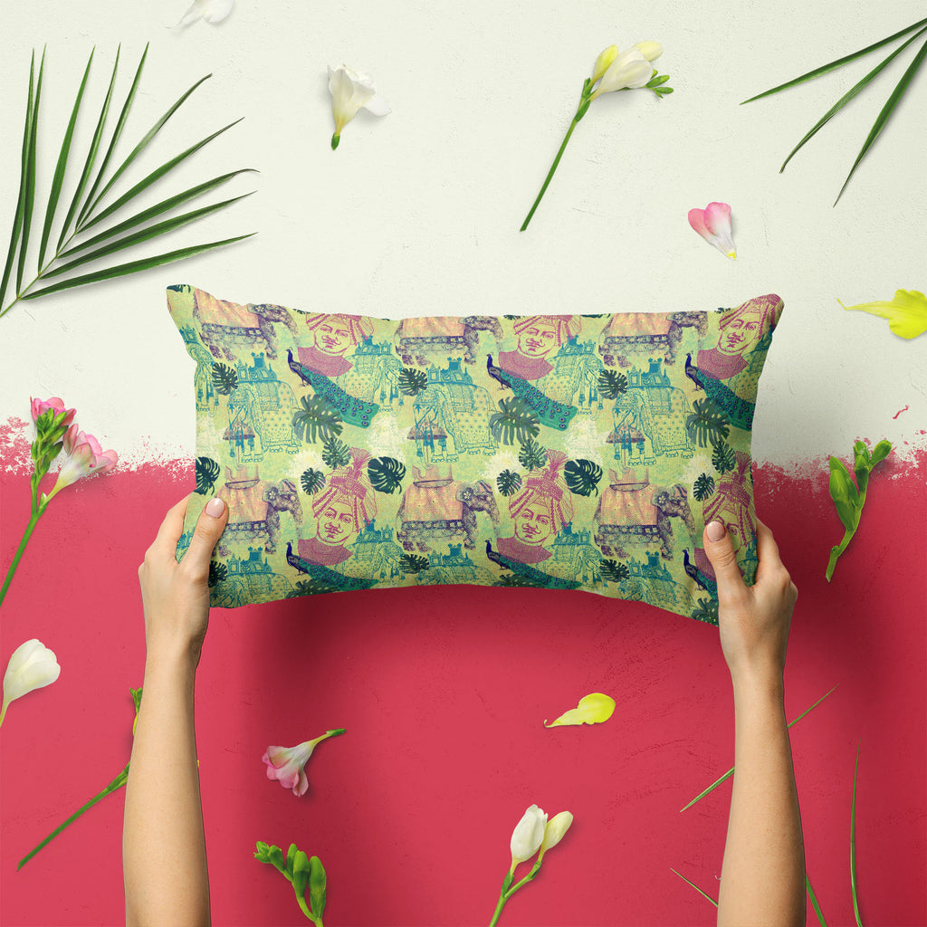 Ethnic India Pillow Cover Case-Pillow Cases-PIL_CV-IC 5007665 IC 5007665, Ancient, Birds, Botanical, Drawing, Floral, Flowers, Historical, Illustrations, Indian, Medieval, Nature, Patterns, Retro, Signs, Signs and Symbols, Vintage, ethnic, india, pillow, cover, case, peacock, artwork, bird, design, elephants, exotic, goa, illustration, jungles, lotus, maharajah, old, pattern, seamless, artzfolio, pillow covers, pillow case, pillows cover, silk pillow covers for hair, pillow covers set of 2 big size, silk pi
