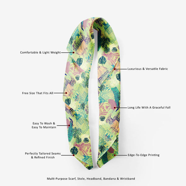 Ethnic India Printed Scarf | Neckwear Balaclava | Girls & Women | Soft Poly Fabric-Scarfs Basic--IC 5007665 IC 5007665, Ancient, Birds, Botanical, Drawing, Floral, Flowers, Historical, Illustrations, Indian, Medieval, Nature, Patterns, Retro, Signs, Signs and Symbols, Vintage, ethnic, india, printed, scarf, neckwear, balaclava, girls, women, soft, poly, fabric, peacock, artwork, bird, design, elephants, exotic, goa, illustration, jungles, lotus, maharajah, old, pattern, seamless, artzfolio, stole, mens scar