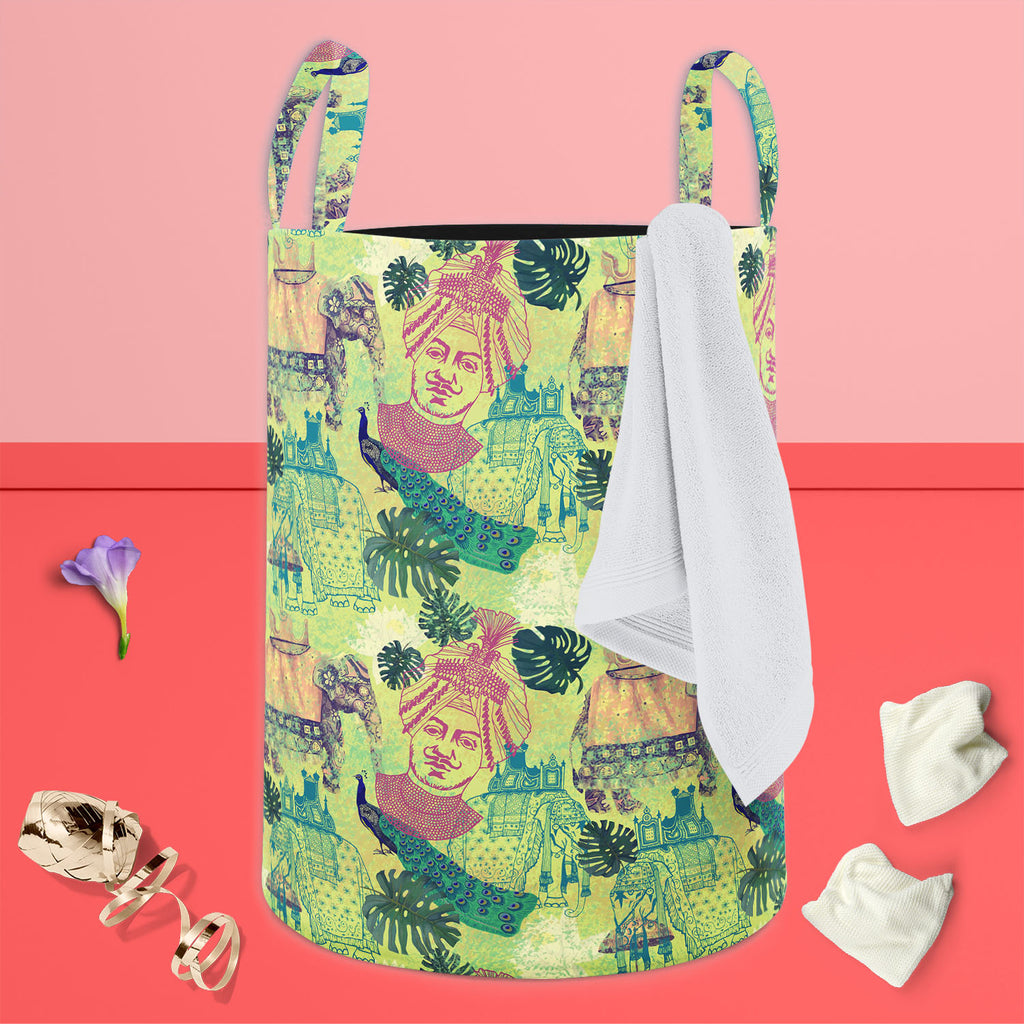 Ethnic India Foldable Open Storage Bin | Organizer Box, Toy Basket, Shelf Box, Laundry Bag | Canvas Fabric-Storage Bins-STR_BI_CB-IC 5007665 IC 5007665, Ancient, Birds, Botanical, Drawing, Floral, Flowers, Historical, Illustrations, Indian, Medieval, Nature, Patterns, Retro, Signs, Signs and Symbols, Vintage, ethnic, india, foldable, open, storage, bin, organizer, box, toy, basket, shelf, laundry, bag, canvas, fabric, peacock, artwork, bird, design, elephants, exotic, goa, illustration, jungles, lotus, maha