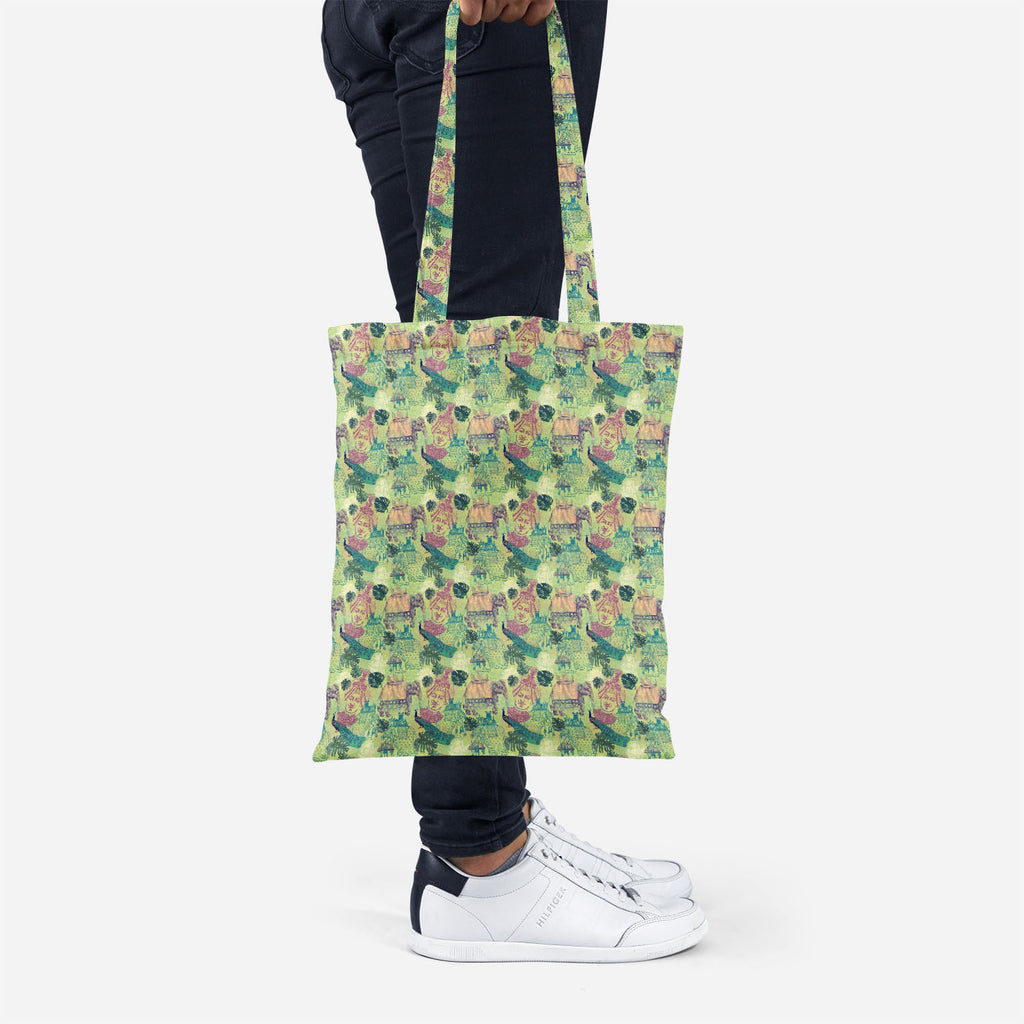 ArtzFolio Ethnic India Tote Bag Shoulder Purse | Multipurpose-Tote Bags Basic-AZ5007665TOT_RF-IC 5007665 IC 5007665, Ancient, Birds, Botanical, Drawing, Floral, Flowers, Historical, Illustrations, Indian, Medieval, Nature, Patterns, Retro, Signs, Signs and Symbols, Vintage, ethnic, india, tote, bag, shoulder, purse, multipurpose, peacock, artwork, bird, design, elephants, exotic, goa, illustration, jungles, lotus, maharajah, old, pattern, seamless, artzfolio, tote bag, large tote bags, canvas bag, canvas to