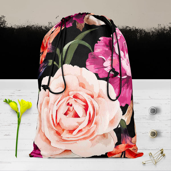 Roses D1 Reusable Sack Bag | Bag for Gym, Storage, Vegetable & Travel-Drawstring Sack Bags-SCK_FB_DS-IC 5007666 IC 5007666, Abstract Expressionism, Abstracts, Ancient, Art and Paintings, Black and White, Botanical, Fashion, Floral, Flowers, Historical, Illustrations, Medieval, Nature, Paintings, Patterns, Scenic, Semi Abstract, Signs, Signs and Symbols, Vintage, Watercolour, White, roses, d1, reusable, sack, bag, for, gym, storage, vegetable, travel, cotton, canvas, fabric, rose, pattern, peony, seamless, a