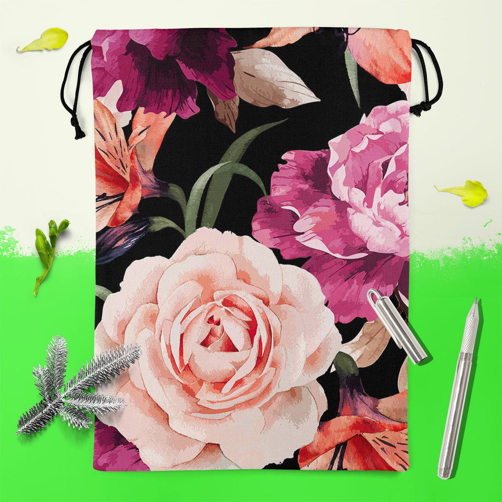 Roses D1 Reusable Sack Bag | Bag for Gym, Storage, Vegetable & Travel-Drawstring Sack Bags-SCK_FB_DS-IC 5007666 IC 5007666, Abstract Expressionism, Abstracts, Ancient, Art and Paintings, Black and White, Botanical, Fashion, Floral, Flowers, Historical, Illustrations, Medieval, Nature, Paintings, Patterns, Scenic, Semi Abstract, Signs, Signs and Symbols, Vintage, Watercolour, White, roses, d1, reusable, sack, bag, for, gym, storage, vegetable, travel, rose, pattern, peony, seamless, abstract, watercolor, flo