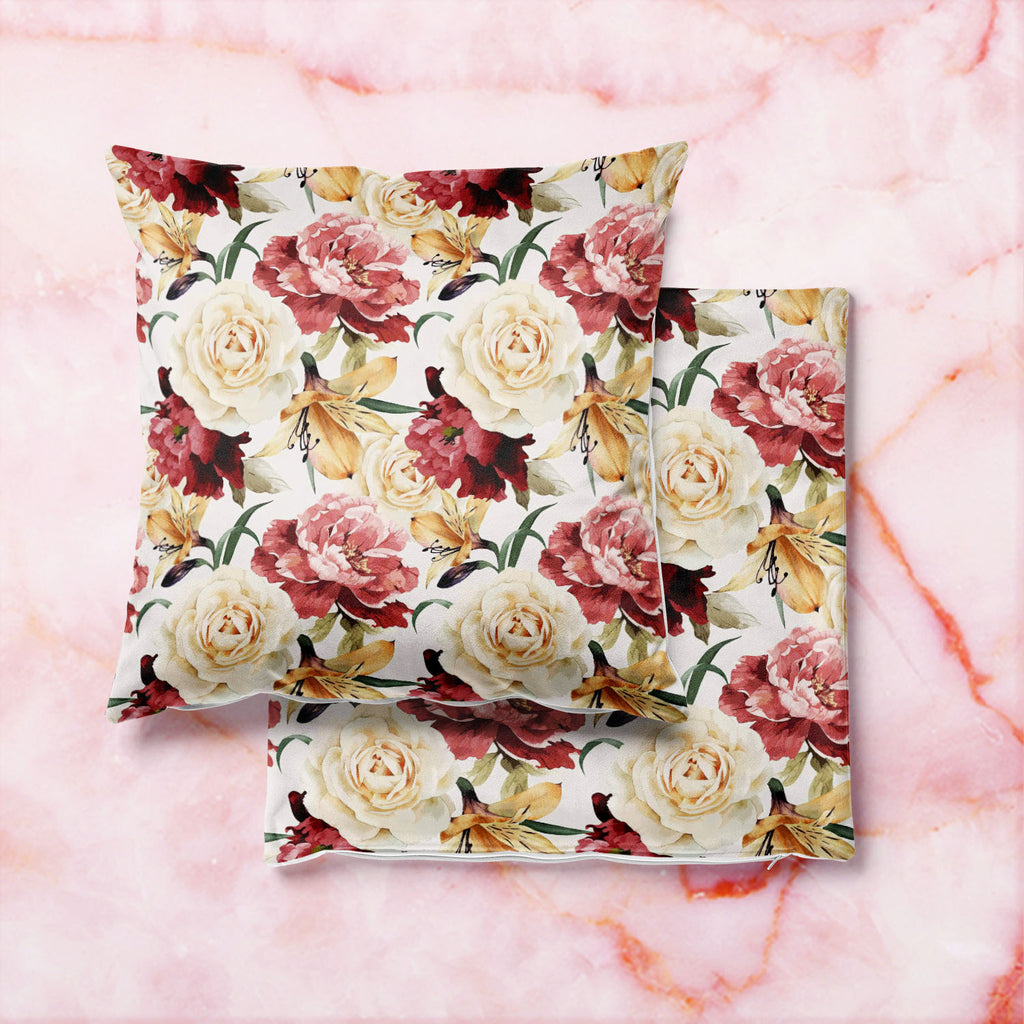 Roses D2 Cushion Cover Throw Pillow-Cushion Covers-CUS_CV-IC 5007667 IC 5007667, Abstract Expressionism, Abstracts, Ancient, Art and Paintings, Black and White, Botanical, Fashion, Floral, Flowers, Historical, Illustrations, Medieval, Nature, Paintings, Patterns, Scenic, Semi Abstract, Signs, Signs and Symbols, Vintage, Watercolour, White, roses, d2, cushion, cover, throw, pillow, pattern, flower, watercolor, rose, peony, seamless, romantic, design, background, illustration, flora, colorful, painting, abstr