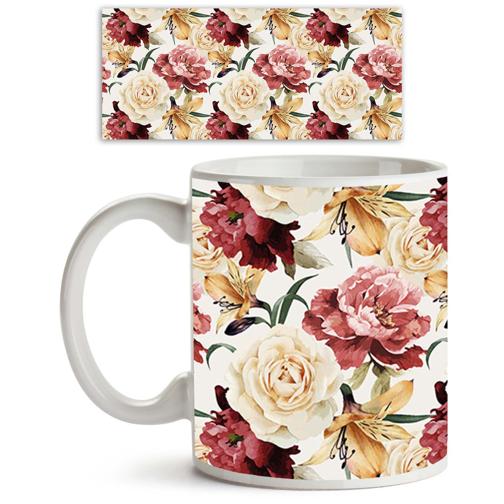 Roses Ceramic Coffee Tea Mug Inside White-Coffee Mugs-MUG-IC 5007667 IC 5007667, Abstract Expressionism, Abstracts, Ancient, Art and Paintings, Black and White, Botanical, Fashion, Floral, Flowers, Historical, Illustrations, Medieval, Nature, Paintings, Patterns, Scenic, Semi Abstract, Signs, Signs and Symbols, Vintage, Watercolour, White, roses, ceramic, coffee, tea, mug, inside, pattern, flower, watercolor, rose, peony, seamless, romantic, design, background, illustration, flora, colorful, painting, abstr